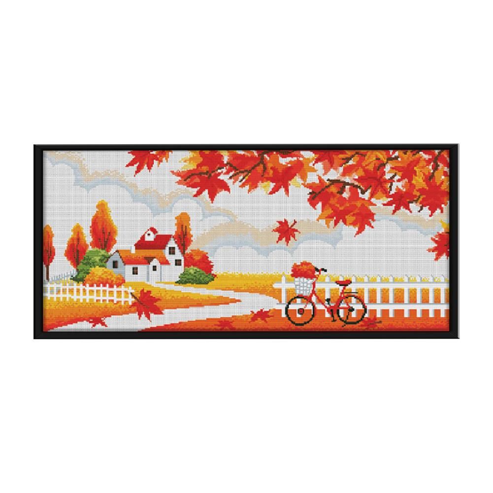 Scenery Cross Stitch Kits Printing DIY Embroidery 11CT Stamped Decor  0112