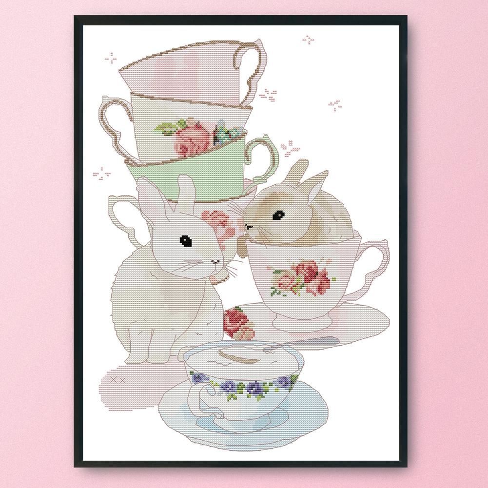 Stamped Cross Stitch Fairy Tale Character 14CT Embroidery Set  Bunny KB082