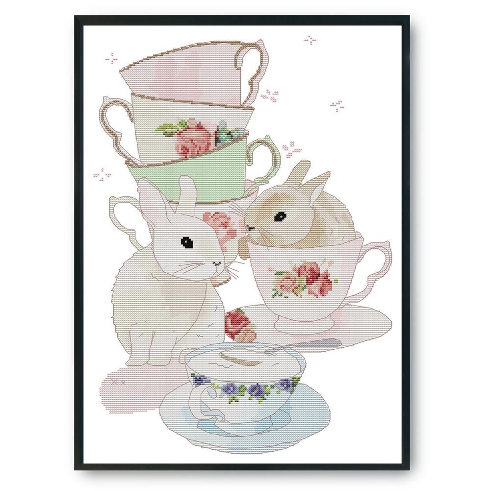 Stamped Cross Stitch Fairy Tale Character 14CT Embroidery Set  Bunny KB082