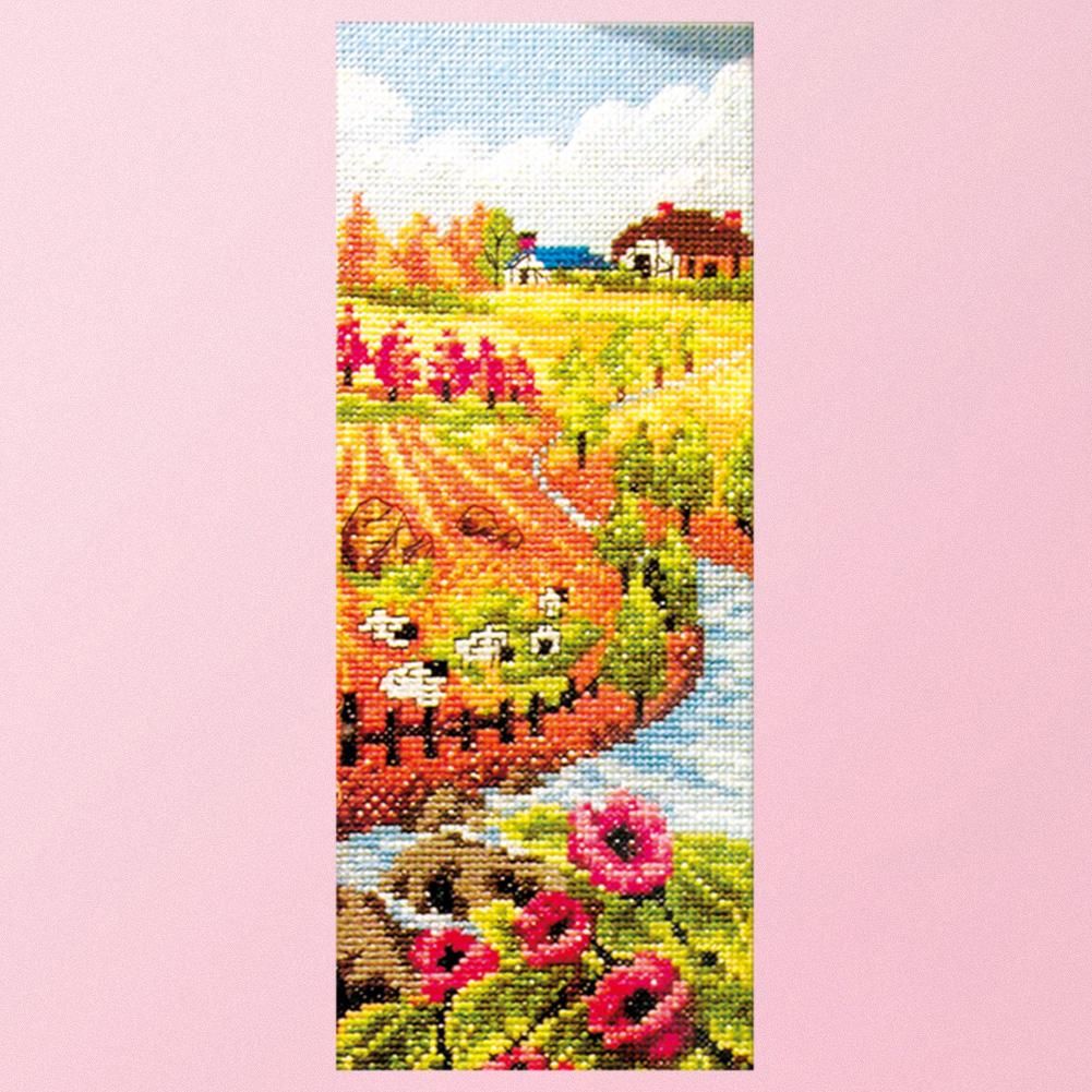 DIY Landscape Cross Stitch 11CT Stamped Needlework  Autumn Blessing 1027