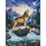 Wolf DIY Print Cross Stitch 14CT Count Thread Handmade Needlework (D309)