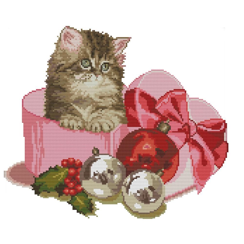 Christmas Animal Ecological Cotton Thread Picture Cross Stitch Kits (D783)