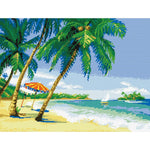 Water Scenery 3 Strand 11CT Stamped Fabric Cross Stitch Set  Beach 1079