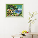 Seaside Ecological Cotton Painting 14CT Cross Stitch Needleworks (F920)