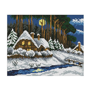 14CT Stamp Cross Stitch Kits DIY Winter Needlework Craft 29 X 22cm  F430