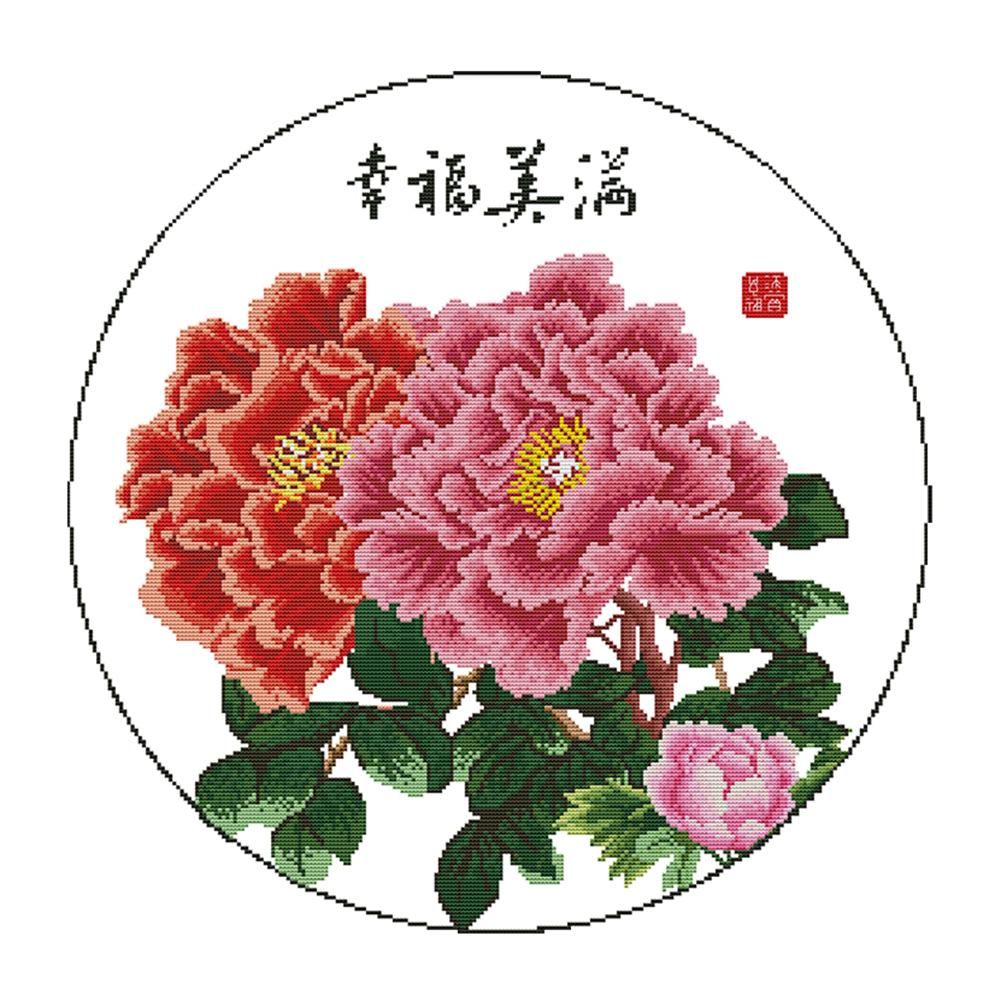 Flower Series Ecological 14CT2 Cotton Cross Stitch DIY Embroidery (H617)