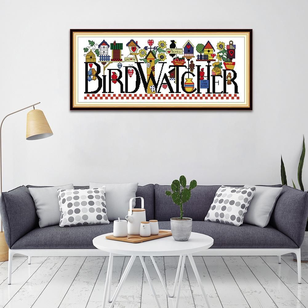 Birdwatcher Cross Stitch Painting DIY Embroidery Kits Needlework (FA086)