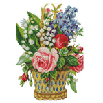 Fashion Flowers DIY Cross Stitch Embroidery Threads Print on Canvas (H628)