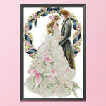 Stamped Cross Stitch Kit Western Wedding 14CT Embroidery Set  Noble R788