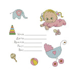 Baby Birth 14CT Stamped Cartoon Cross Stitch Canvas Embroidery Kits  C244