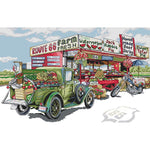 Fruit Cart Cross Stitch Painting DIY Embroidery Kits Needlework Set (FA088)