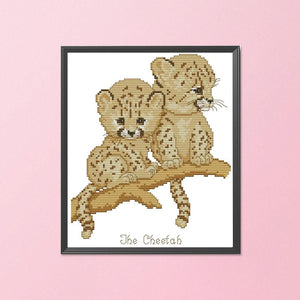 DIY Bedroom Cheetah Needlework Kit 14CT Stamp Canvas Cross Stitch  D534