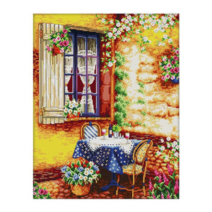 Canvas DIY Artwork 14CT Stamped Kit Cross Stitch  F195 Summer Afternoon 1