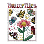 Stamped Cross Stitch Butterflies Plants 2 Strand 14CT Embroidery Set  D763