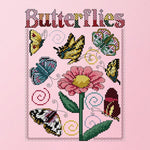 Stamped Cross Stitch Butterflies Plants 2 Strand 14CT Embroidery Set  D763