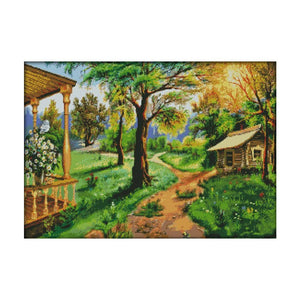 DIY Cross Stitch Embroidery 14CT Stamped Needlework  F567 Idyllic Scenery