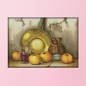 Fruit  4  14CT Stamped DIY Cotton Thread Cross Stitch Needlework Set  J136