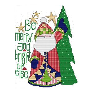 14CT Stamp Canvas Cross Stitch DIY Room Santa Claus Needlework Kit  K231