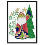 14CT Stamp Canvas Cross Stitch DIY Room Santa Claus Needlework Kit  K231