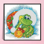 Christmas Snake 14CT Stamped Cross Stitch Embroidery Needlework Kit  A