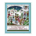 Christmas Carol DIY Counted Print Cross Stitch Handwork Needlework (R830)