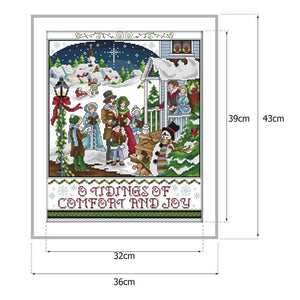 Christmas Carol DIY Counted Print Cross Stitch Handwork Needlework (R830)