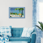 14CT Print Canvas Counted Cross Stitch Kit Needlework (F641 Beach Scenery)