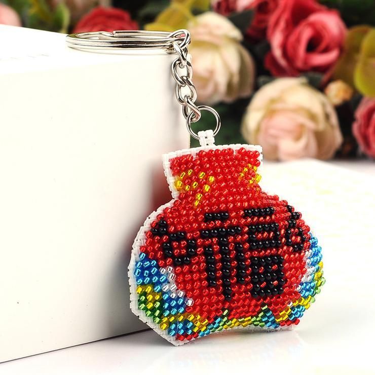 Bead Embroidery Keychain - Lucky Bag