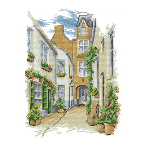 Street View 14CT2 Cross Stitch Ecological Cotton DIY Painting Crafts (F652)