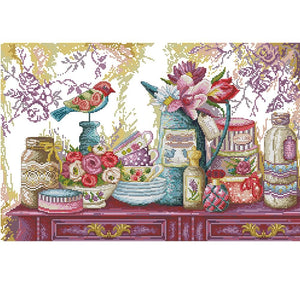 DIY Needlework Still Life Series Cross Stitch Kits 14CT2 Embroidery (J491)