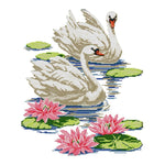 Swan Lovers Cross Stitch Embroidery DIY 14CT Stamped Needlework  D229