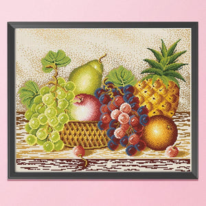 Fruit Harvest Stamped Cross Stitch Kit 11CT Embroidery Set  Table 0681