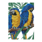 14CT Stamped Cross Stitch Kits Blue headed Parrot Sewing Needlework  D498