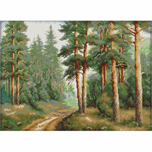 F678 Pine Forest 14CT Printed Cross Stitch Set DIY Cloth Embroidery Kits