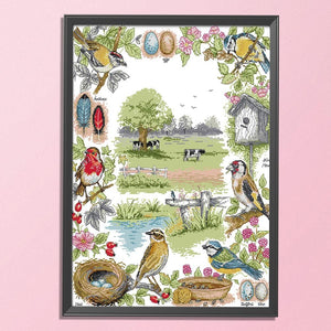 Landscape Cross Stitch Embroidery Kits 14CT Stamped Handwork  DA302 Bird