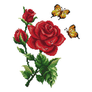 Flower Series Ecological 14CT2 Cotton Cross Stitch DIY Embroidery (H615)