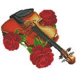 J448 Violin Cross Stitch Kits DIY Embroidery Cloth Needlework Home Decor