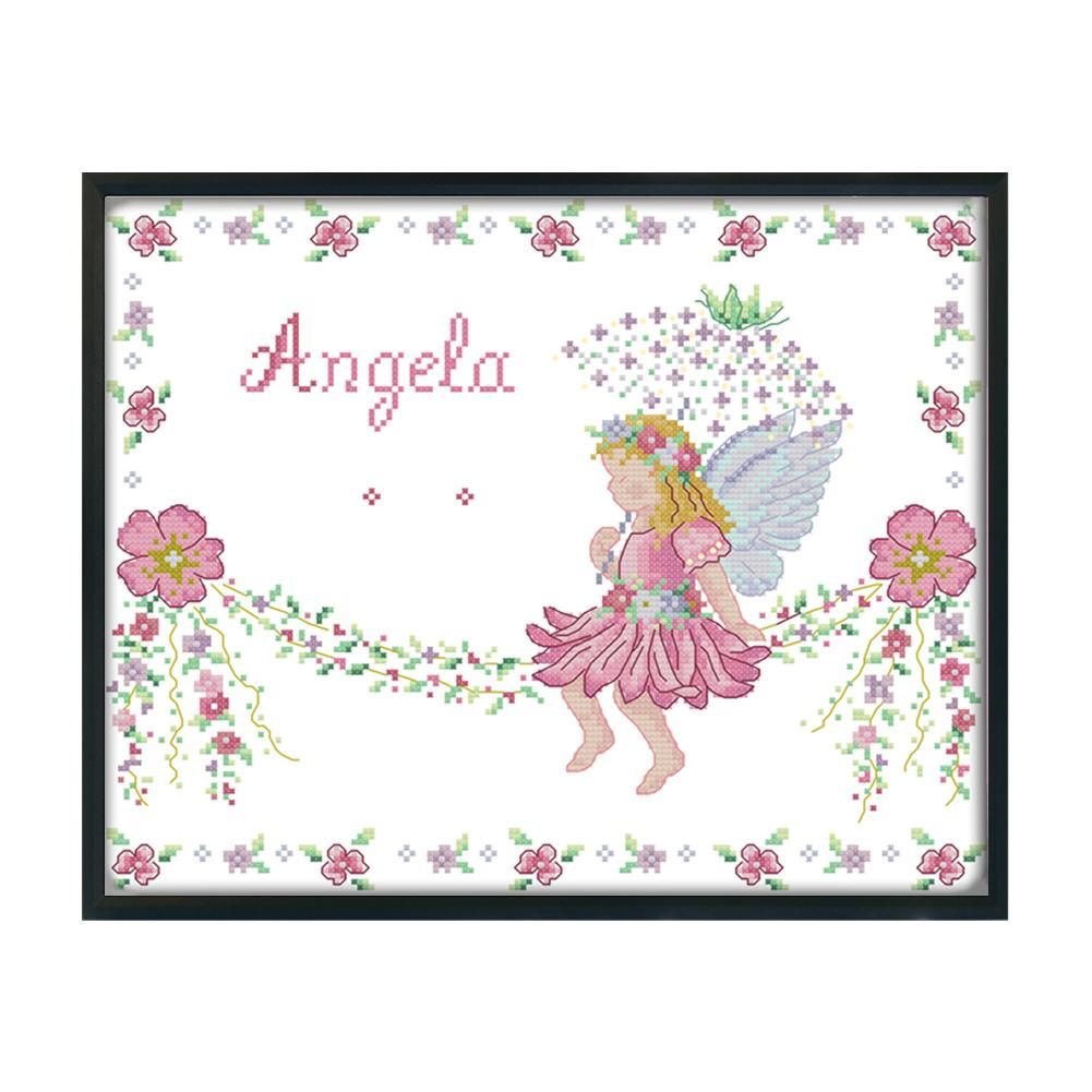 Angel Birth 14CT Stamped Cross Stitch Kit DIY Embroidery Handicrafts  C243