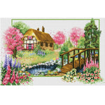 Country House Scenery 3 Strand 11CT Stamped Cross Stitch Kit  Spring 0147