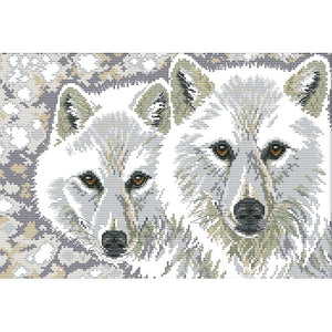 Wolf Brothers 14CT Stamped Cross Stitch Embroidery Canvas Needlework  D368