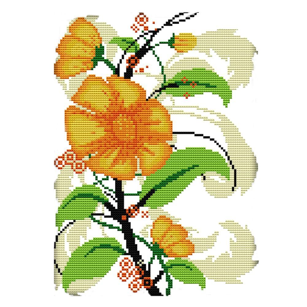 Flowers Ecological Cotton Thread Cross Stitch Kits 14CT2 Needlework (H601)