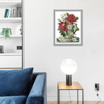 J485 Flowers Cotton Thread Printed Canvas Cross Stitch DIY Embroidery Kit