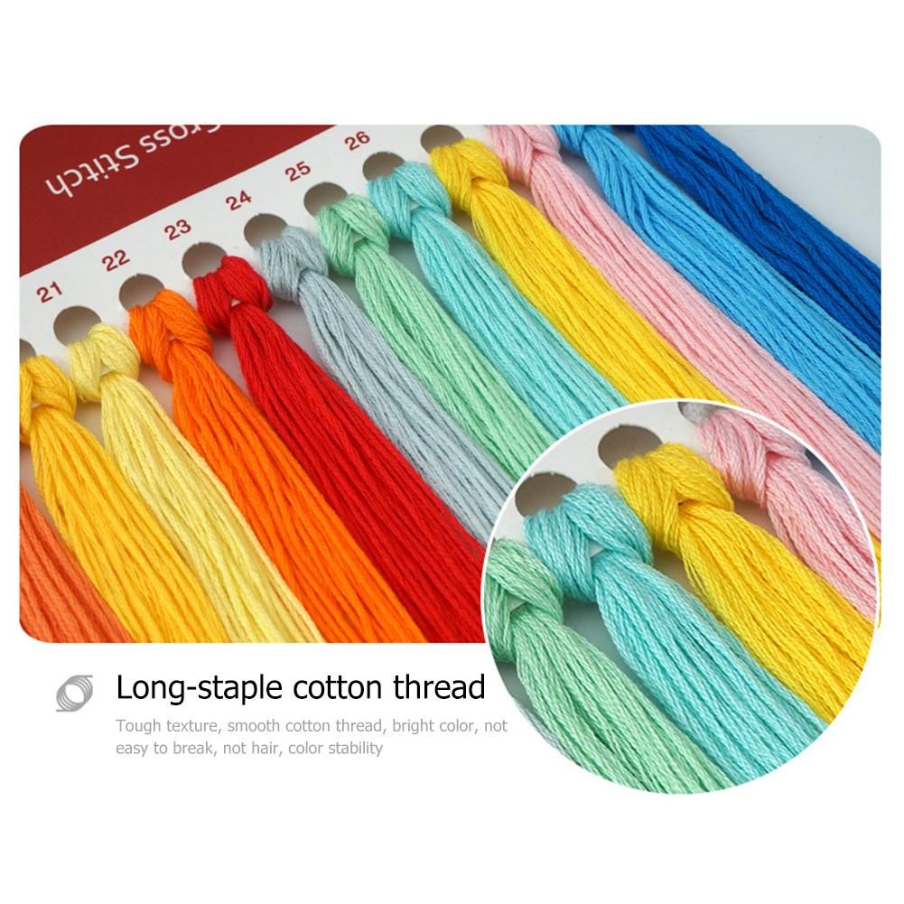 J485 Flowers Cotton Thread Printed Canvas Cross Stitch DIY Embroidery Kit