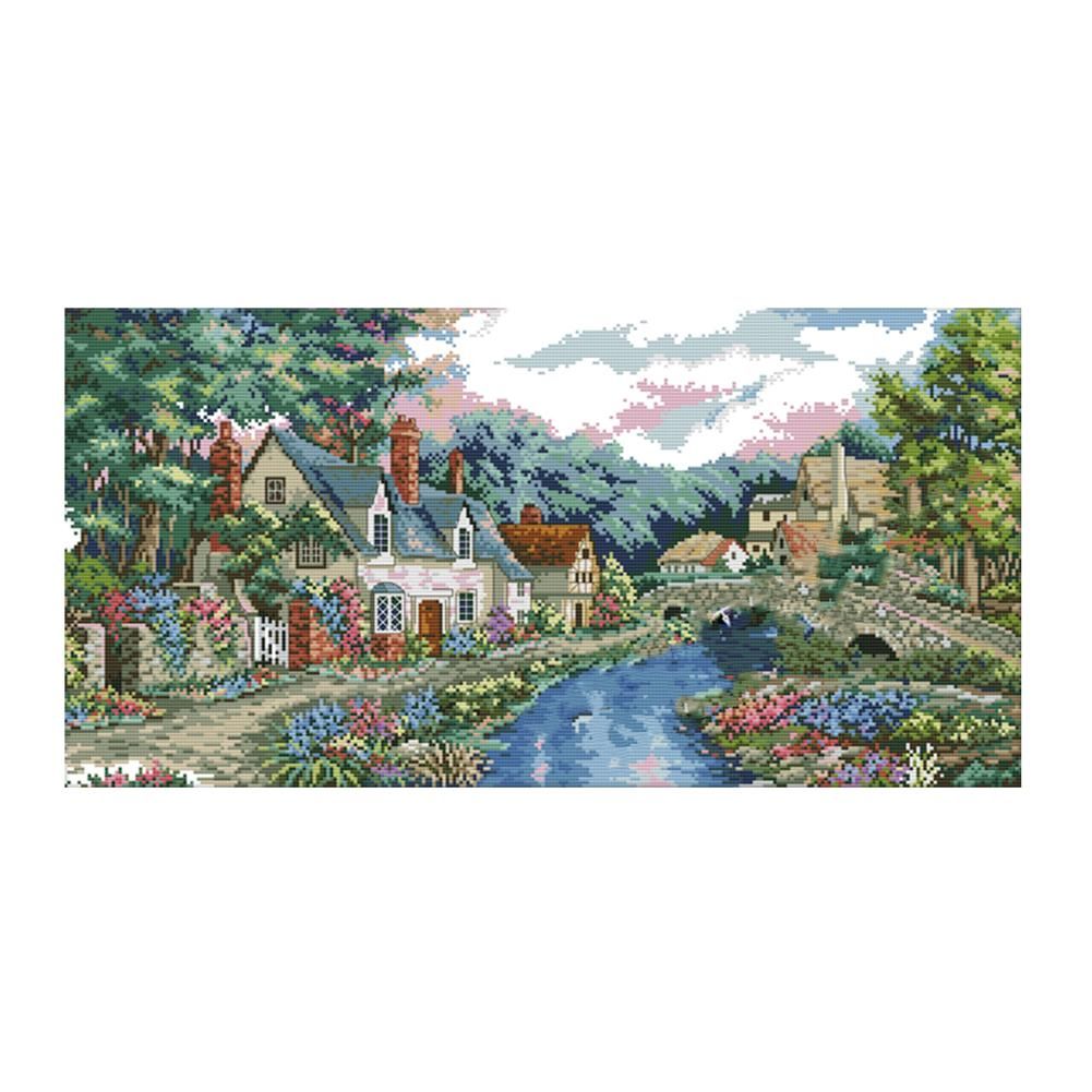 Landscape Cross Stitch 14CT2 Ecological Cotton Thread Needlework (F662)