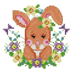 Stamped Cross Stitch Cute Animal 2 Strand 14CT Embroidery Set  Bunny KB098