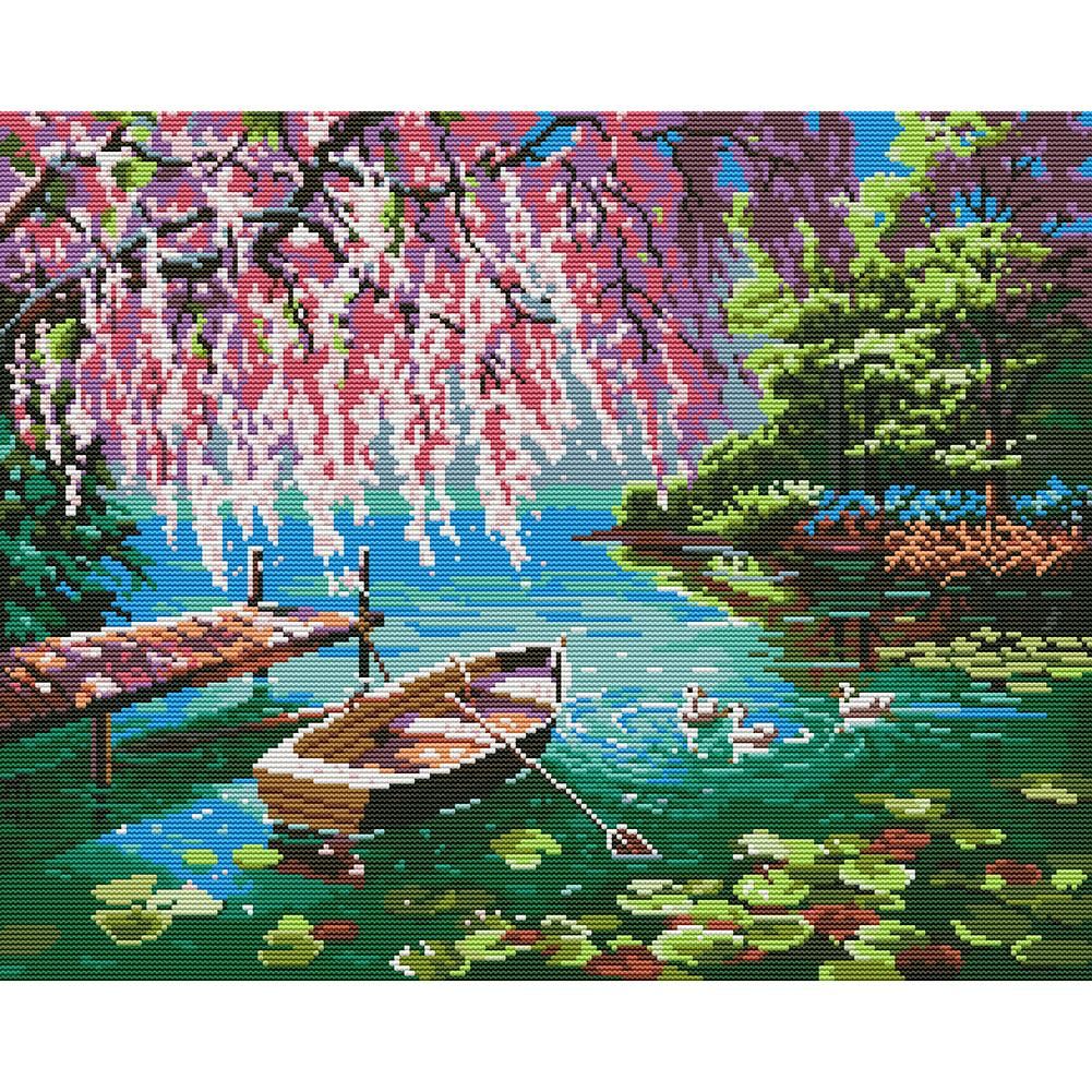 Creek Autumn Cross Stitch Painting DIY Embroidery Kits Needlework (FA087)