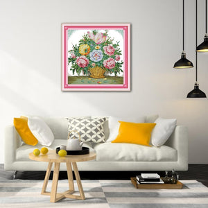 Flower Series Ecological 14CT2 Cotton Cross Stitch DIY Embroidery (H618)