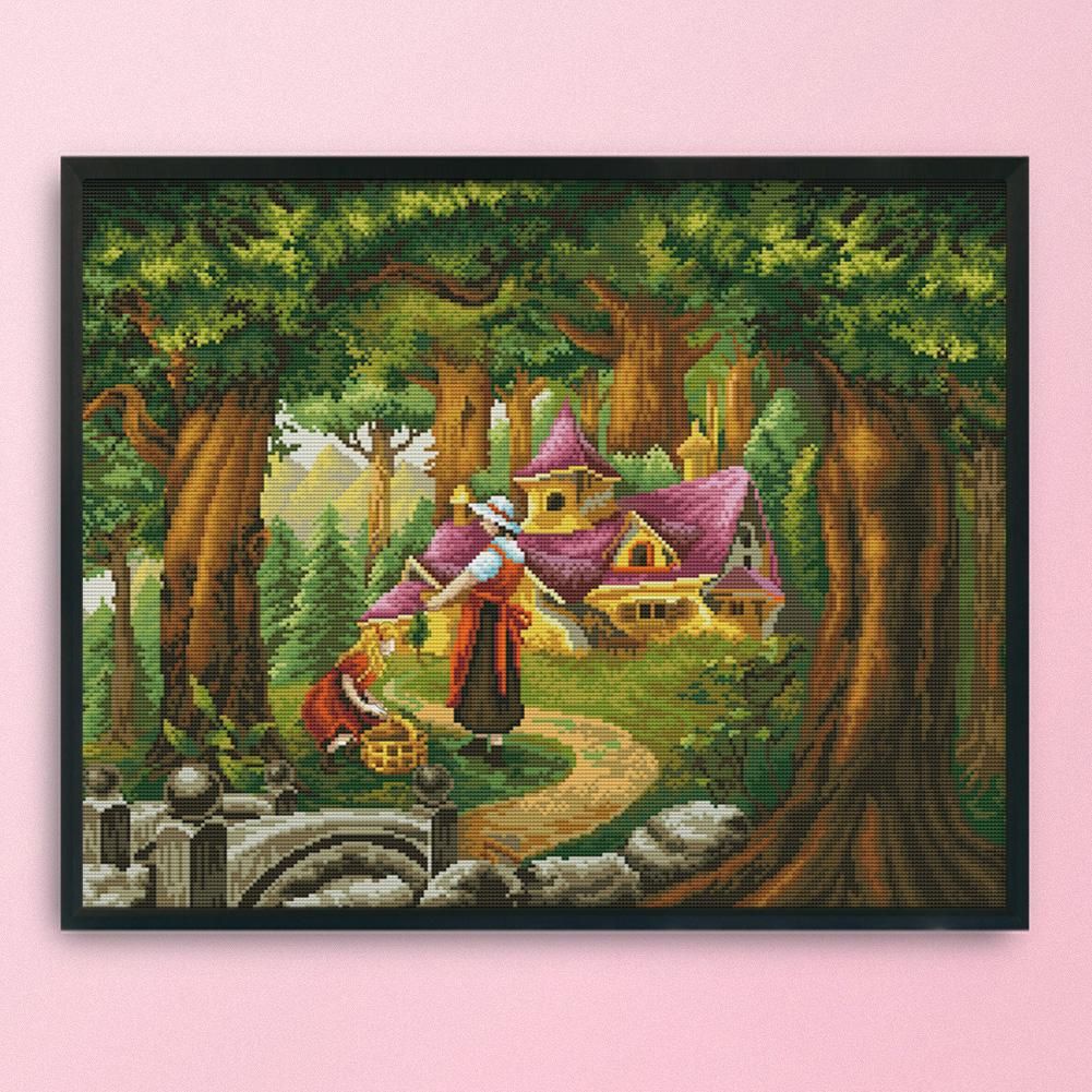 14CT Stamped Cross Stitch Needlework Kits  F883 Fairy Tale Wooden House