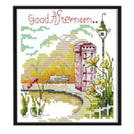 Four Season Scenery 14CT Stamped Cross Stitch Embroidery Set  Autumn FA062