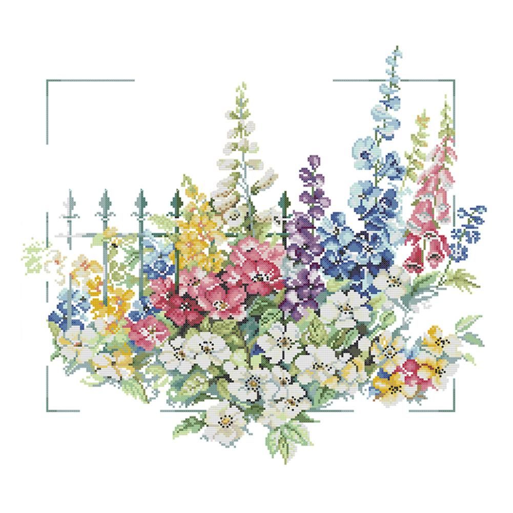 Flower Printed DIY Cross Stitch Kits Ecological Cotton Thread Cloth (H610)